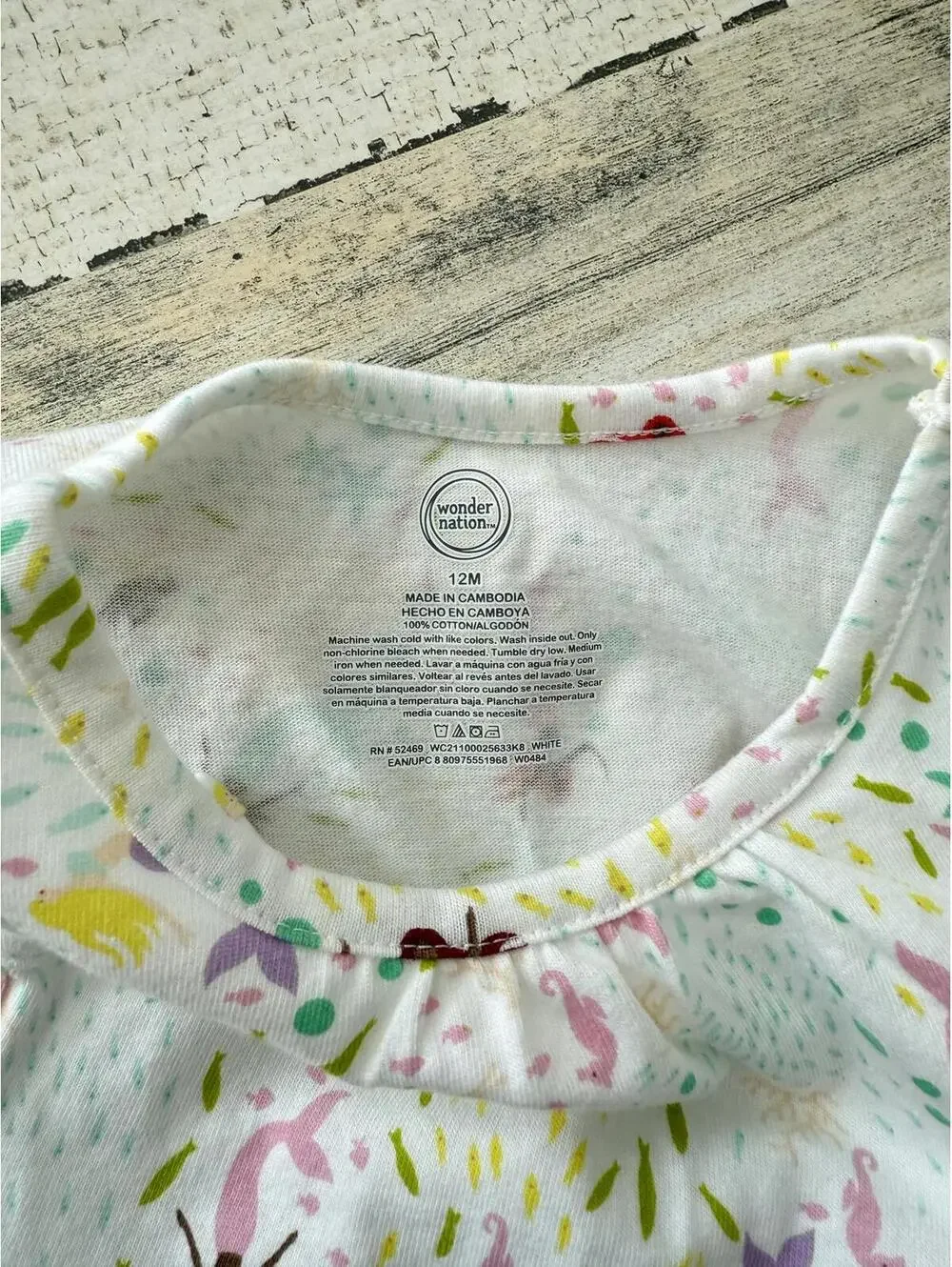 Toddler Girls Mermaid Print Dress Toddler Size 12M Sleeveless Lightweight